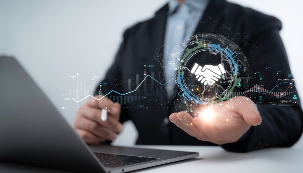 businessman,forming,partnerships,with,futuristic,interface,and,global,analytics,,symbolizing